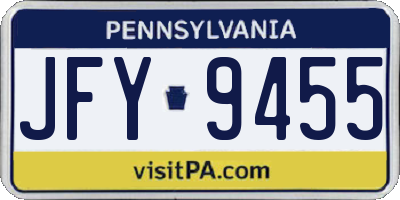 PA license plate JFY9455