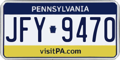 PA license plate JFY9470
