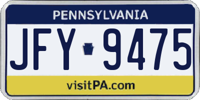 PA license plate JFY9475