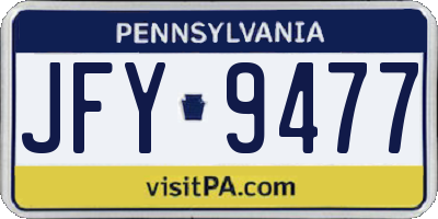 PA license plate JFY9477