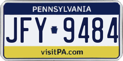 PA license plate JFY9484