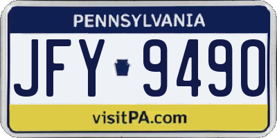 PA license plate JFY9490