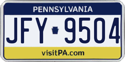 PA license plate JFY9504