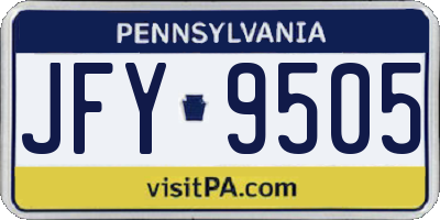 PA license plate JFY9505