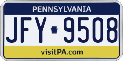 PA license plate JFY9508