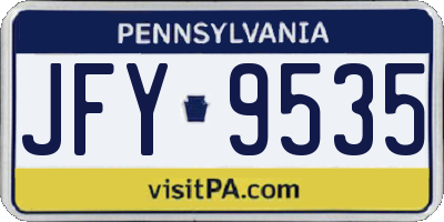 PA license plate JFY9535