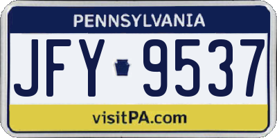PA license plate JFY9537