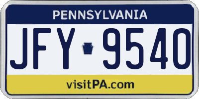 PA license plate JFY9540