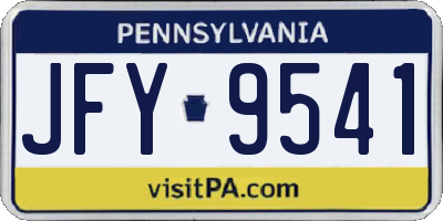 PA license plate JFY9541