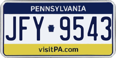PA license plate JFY9543