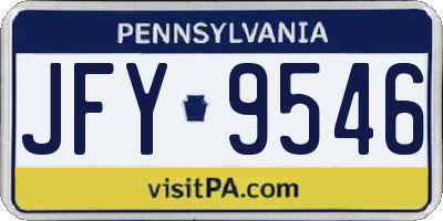 PA license plate JFY9546