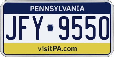 PA license plate JFY9550