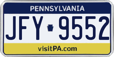 PA license plate JFY9552