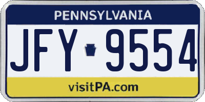 PA license plate JFY9554