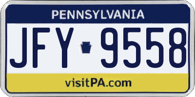 PA license plate JFY9558