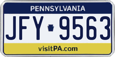 PA license plate JFY9563