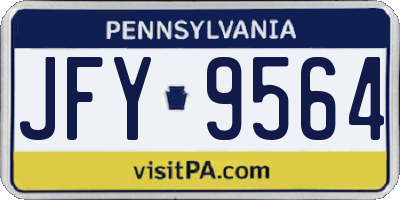 PA license plate JFY9564