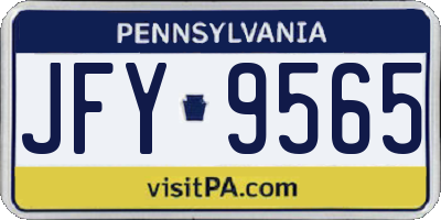 PA license plate JFY9565