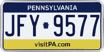PA license plate JFY9577