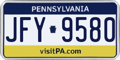 PA license plate JFY9580