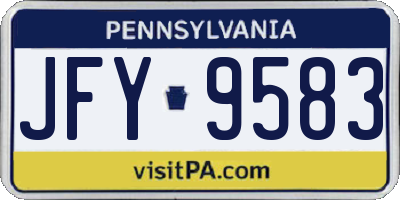 PA license plate JFY9583
