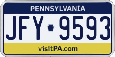 PA license plate JFY9593