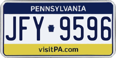 PA license plate JFY9596