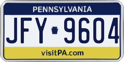 PA license plate JFY9604