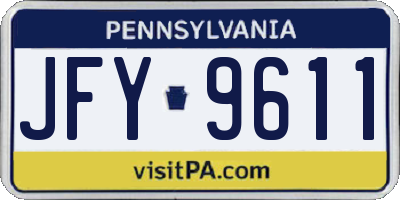 PA license plate JFY9611