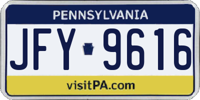 PA license plate JFY9616