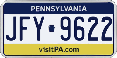 PA license plate JFY9622
