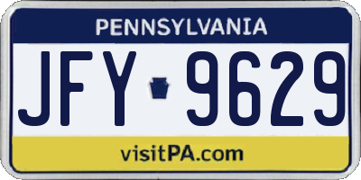 PA license plate JFY9629