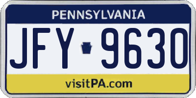 PA license plate JFY9630