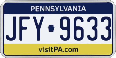 PA license plate JFY9633