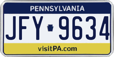 PA license plate JFY9634
