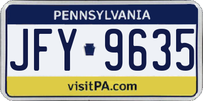 PA license plate JFY9635