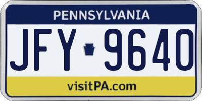 PA license plate JFY9640