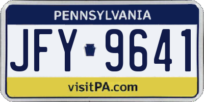 PA license plate JFY9641