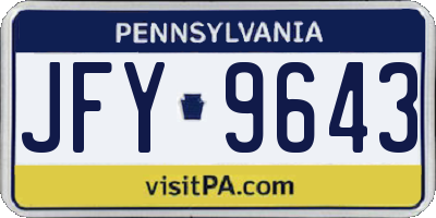 PA license plate JFY9643