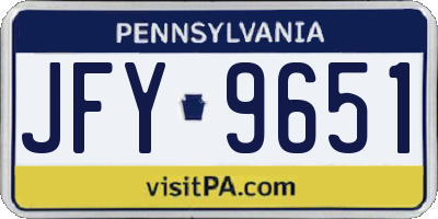 PA license plate JFY9651