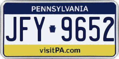 PA license plate JFY9652