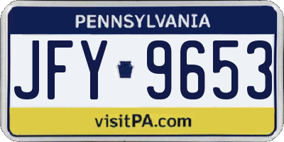 PA license plate JFY9653