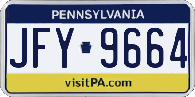 PA license plate JFY9664