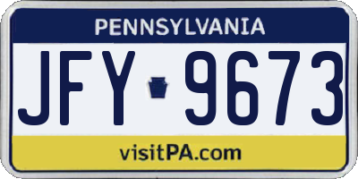 PA license plate JFY9673