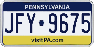 PA license plate JFY9675