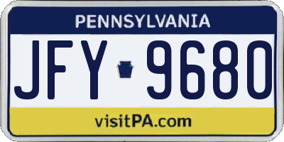 PA license plate JFY9680