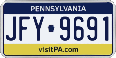 PA license plate JFY9691