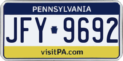 PA license plate JFY9692