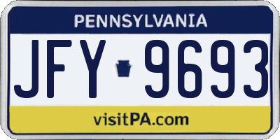 PA license plate JFY9693