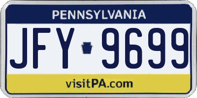 PA license plate JFY9699